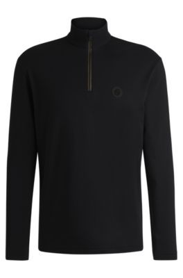 【Hugo Boss】Durty244 ロゴ ハーフジップ スウェット BOSS - Slim-fit jacket in micro-patterned performance