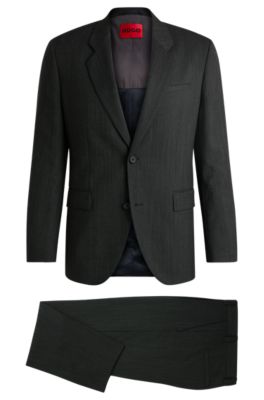 Hugo Boss Modern-fit Suit In Micro-patterned Performance-stretch Fabric In Light Grey