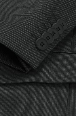 Modern-fit suit in micro-patterned performance-stretch fabric, Light Grey