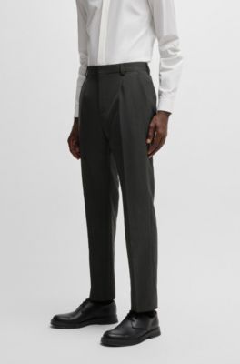 Modern-fit suit in micro-patterned performance-stretch fabric, Light Grey