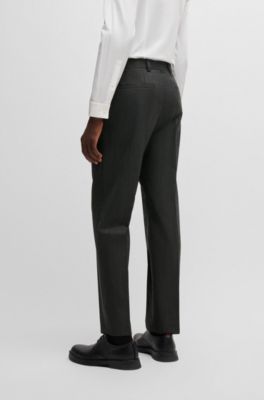 Modern-fit suit in micro-patterned performance-stretch fabric, Light Grey