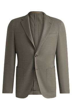 Blazer slim fit de mezcla de lana elástica técnica