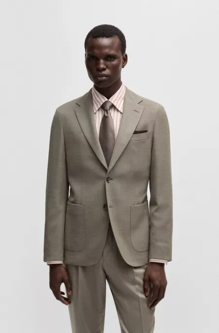 Slim-fit blazer in performance-stretch wool