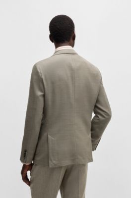 Blazer slim fit de mezcla de lana el&aacute;stica t&eacute;cnica, Cal