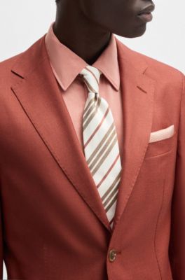 Americana slim fit de cashmere, lana y seda, Naranja oscuro