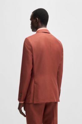 Americana slim fit de cashmere, lana y seda, Naranja oscuro