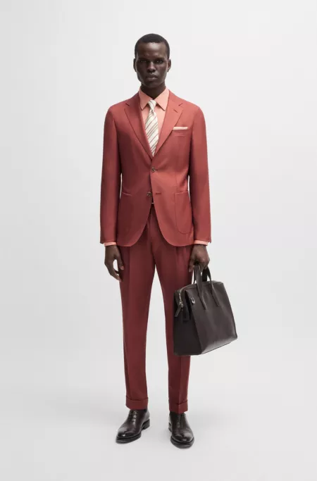 Regular-fit trousers in cashmere, virgin wool and silk