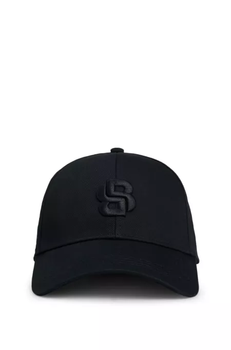 Cotton-twill cap with Double B monogram
