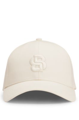 Cotton-twill cap with Double B monogram, White