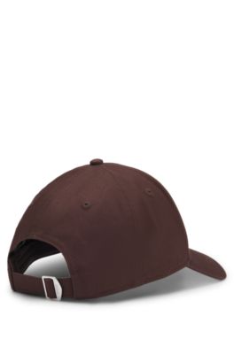 Cotton-twill cap with embroidered Double B monogram, Dark Brown