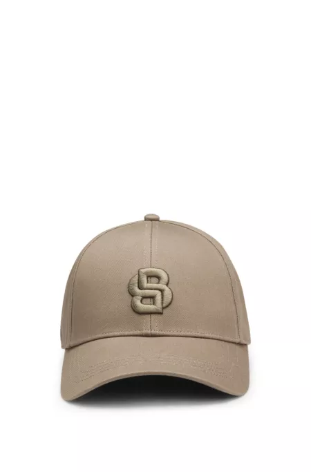 Cotton-twill cap with Double B monogram