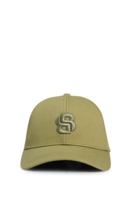 Cotton-twill cap with Double B monogram, Green