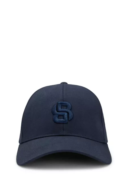 Cotton-twill cap with embroidered Double B monogram