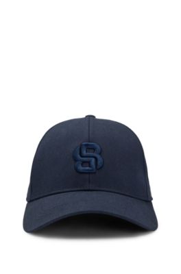 Cotton-twill cap with embroidered Double B monogram, Dark Blue