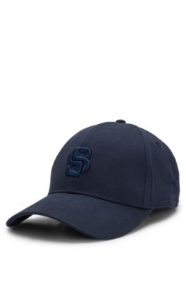 Cotton-twill cap with embroidered Double B monogram, Dark Blue