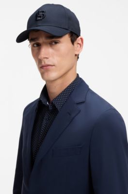 Cotton-twill cap with embroidered Double B monogram, Dark Blue
