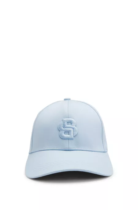 Cotton-twill cap with embroidered Double B monogram