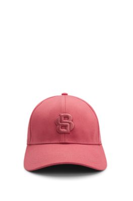 Cotton-twill cap with embroidered Double B monogram, Red