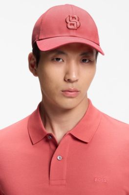 Cotton-twill cap with embroidered Double B monogram, Red