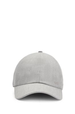 Peached-twill cap with logo lettering, Grey
