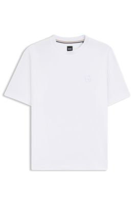 【関税&送料込】Boss Cotton T-Shirt BOSS logo-print Cotton T-shirt | Blue | FARFETCH