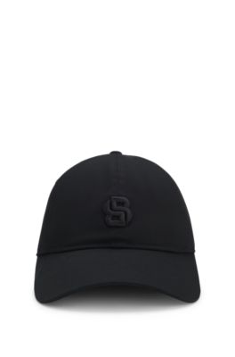Cotton cap with embroidered Double B monogram, Black