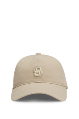 Cotton cap with embroidered Double B monogram, Light Beige