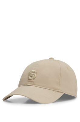 Cotton cap with embroidered Double B monogram, Light Beige