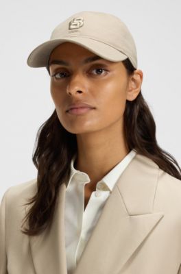 Cotton cap with embroidered Double B monogram, Light Beige