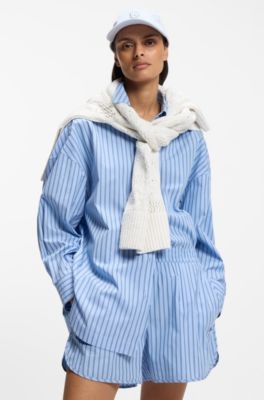 Gorra de algod&oacute;n con monograma Double&nbsp;B bordado, Celeste