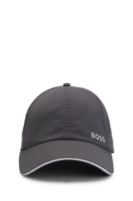 Taffeta cap with laser-cut dot pattern, Dark Grey