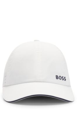 Taffeta cap with laser-cut dot pattern, White