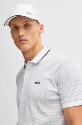 Taffeta cap with laser-cut dot pattern, White