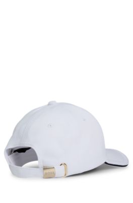 Casquette en coton m&eacute;lang&eacute; avec patch double&nbsp;B, Blanc