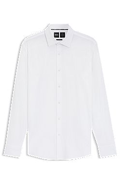 Slim-fit shirt in performance-stretch structured fabric