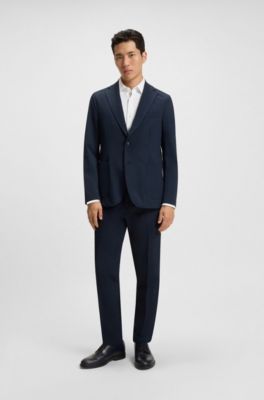 Camisa slim fit en punto t&eacute;cnico el&aacute;stico con microestructura, Blanco