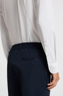 Slim-fit shirt in Italian-made performance-stretch jersey, White