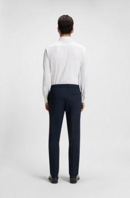 Slim-fit shirt in Italian-made performance-stretch jersey, White