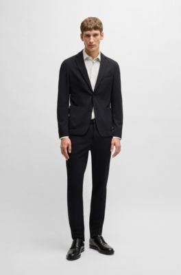 Camisa slim fit en punto t&eacute;cnico el&aacute;stico con microestructura, Beige claro