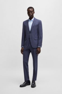 Camisa slim fit en punto t&eacute;cnico el&aacute;stico con microestructura, Celeste