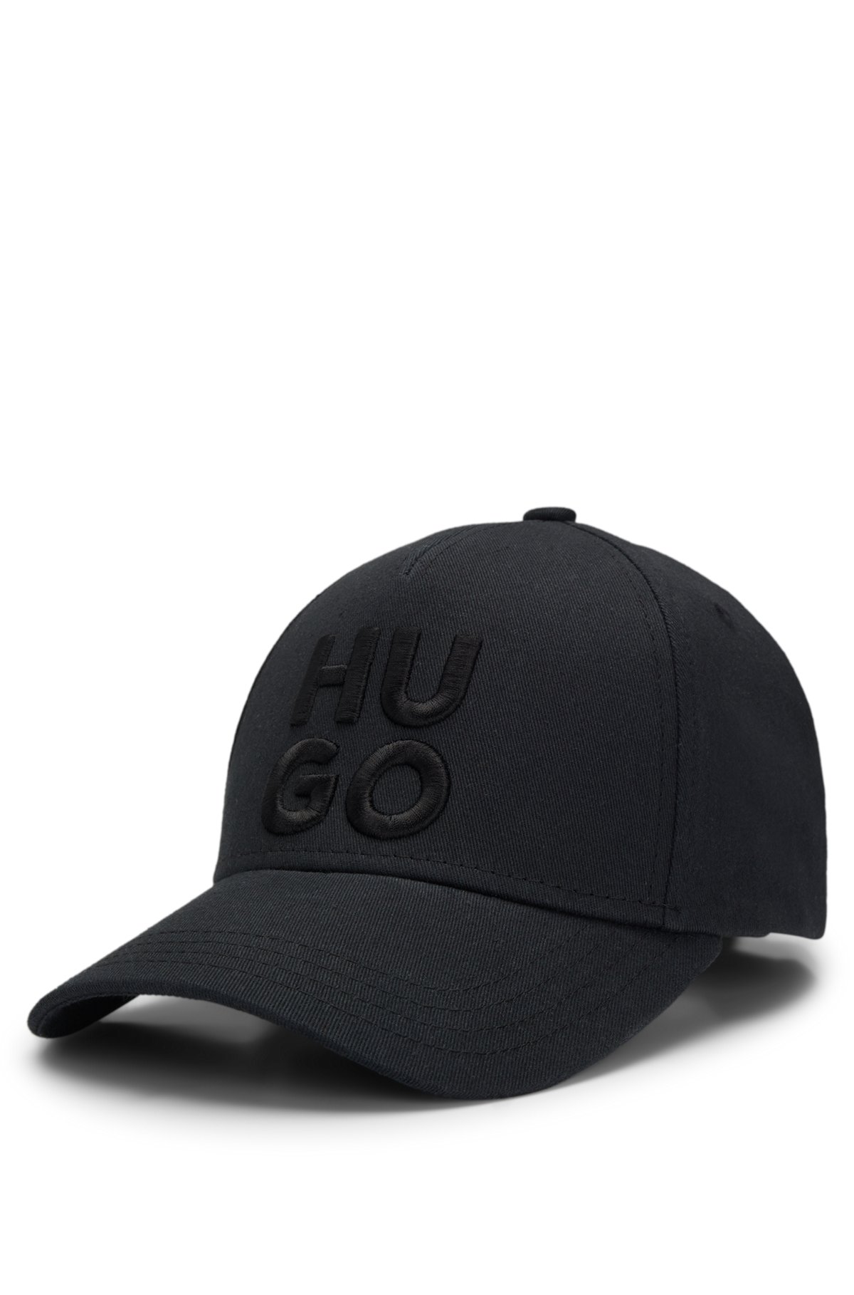 HUGO - Cotton-twill cap with embroidered logo - Black HUGO - Cotton-twill cap with embroidered logo - Black