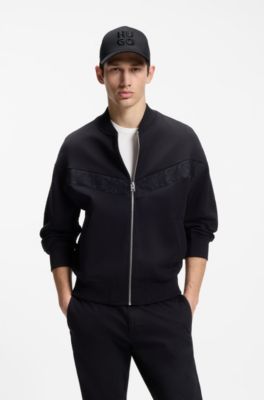 Gorra de sarga de algod&oacute;n con logo apilado bordado, Negro