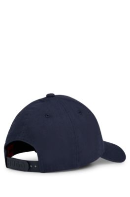 Gorra de sarga de algod&oacute;n con logo apilado bordado, Azul oscuro