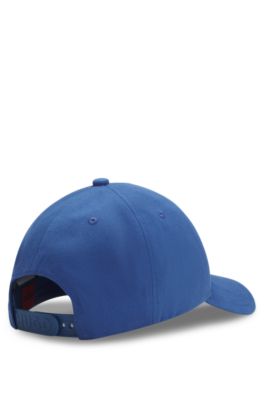 Gorra de sarga de algod&oacute;n con logo apilado bordado, Azul