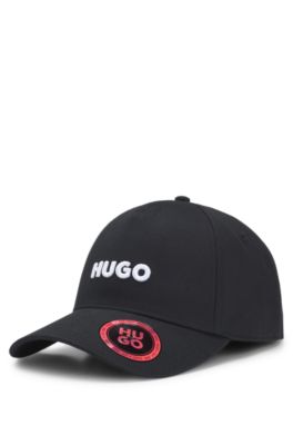 Embroidered-logo cap in cotton twill, Black