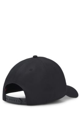 Embroidered-logo cap in cotton twill, Black