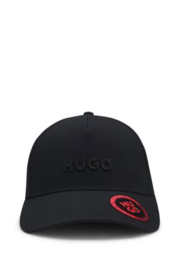 Embroidered-logo cap in cotton twill, Black