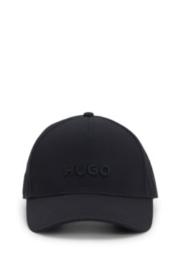 Embroidered-logo cap in cotton twill, Black