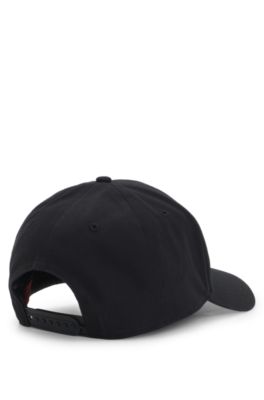 Embroidered-logo cap in cotton twill, Black