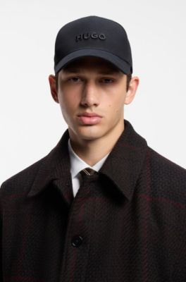 Embroidered-logo cap in cotton twill, Black